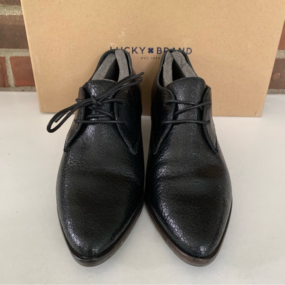 Lucky Brand Womens LK Erreka Black Leather lace up Oxford shoes US 8.5 M - Picture 3 of 10